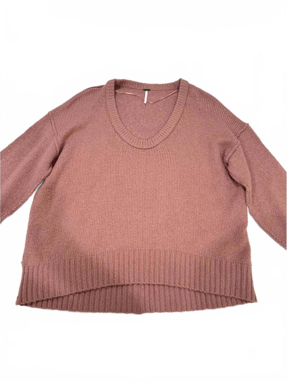 Free People Brookside Tunic Sweater Rose Pink Slouchy Oversized Knit Small - Picture 4 of 9